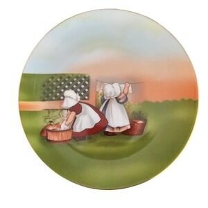 Vintage Royal Bayreuth Sun Bonnet Babies Monday Washing Limited Edition 1974